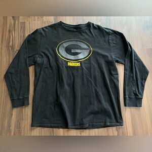 NFL Green Bay Packers Black Long Sleeve Shirt size XL